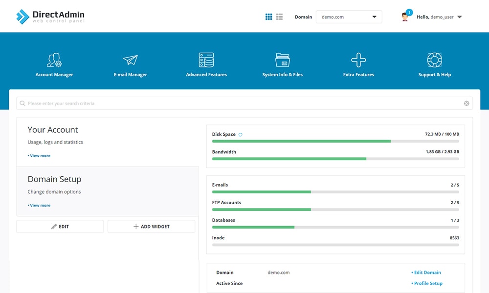 DirectAdmin Demo